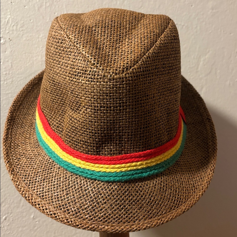 Brown Fedora with Colorful Band